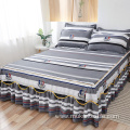 Quilted microfiber printed bedskirt sheet set